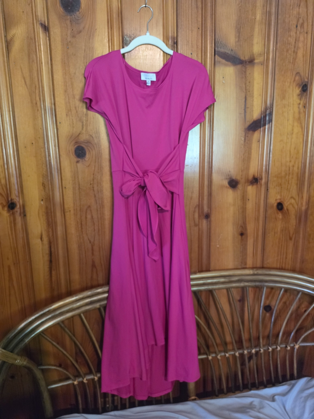Signature by Robbie Bee Fuchsia Tie-Waist Maxi Dress